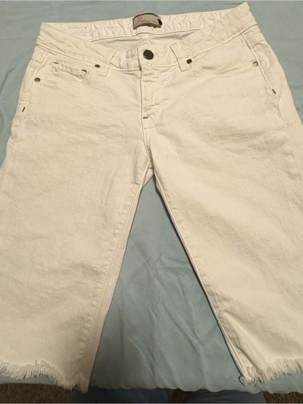 PAIGE White Denim Bermuda Jorts Size 27